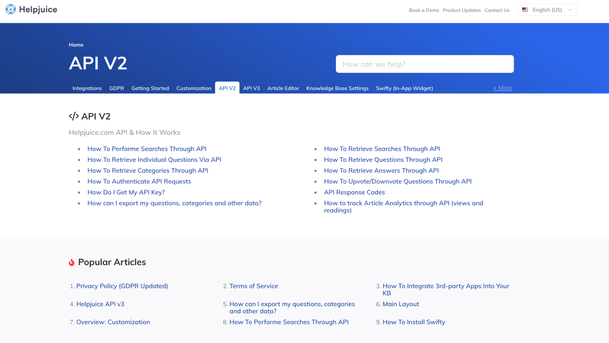 Helpjuice's knowledge base software being used for software documentation